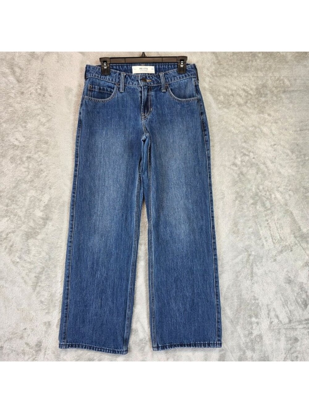 Hollister Low-Rise Baggy Jeans Womens Size 25 Blue Med Wash Wide Leg Denim